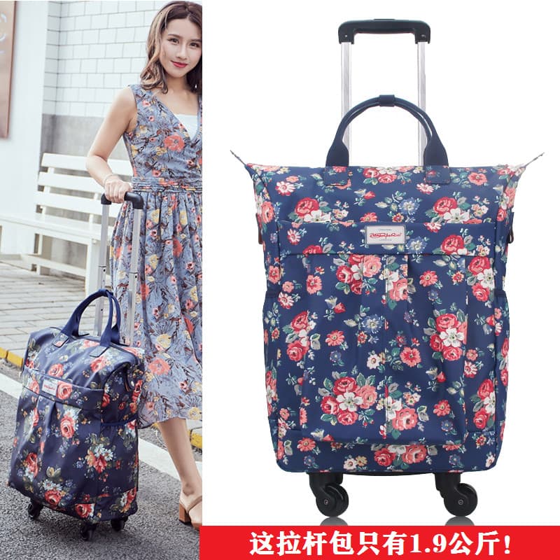 67cm roda Universal portátil leve carrinho saco de viagem feminino lona impressa pequena mala fresca mala masculina