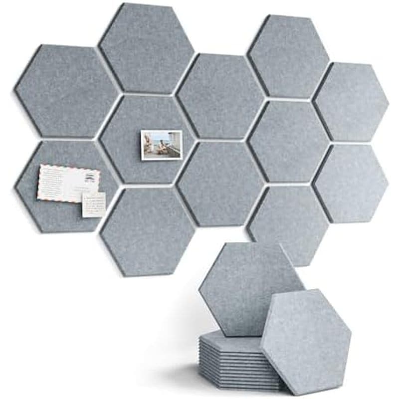 Uma Alternativa De Quadro De Cortiça Hexagonal Para Decoração De Paredes-Pacote Com 8 Telhas De Feltro , 30 Alfinetes ,