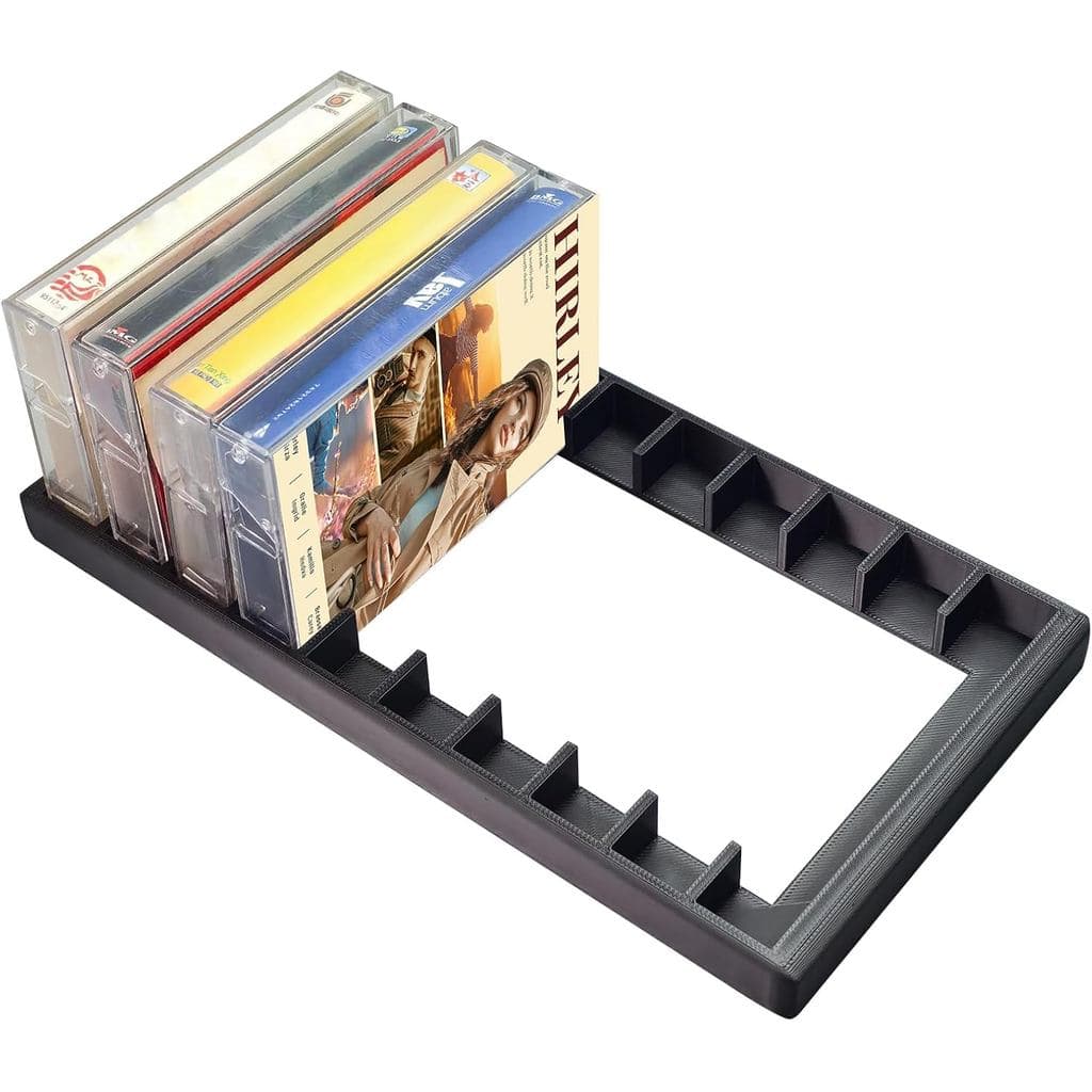 Suporte de armazenamento para cassetes com 10 compartimentos — organizador de fitas musicais — suporte de armazenamento