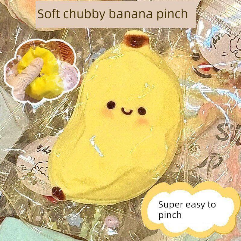 Influenciador gordura Banana pitada música descompressão de alto valor pitada Silicone lama podre água menina brinquedo