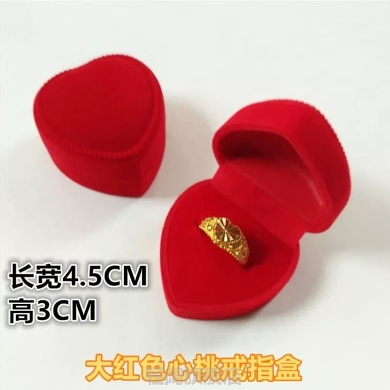 Conjunto de várias peças em forma de coração caixa de pulseira de casamento colar três ouro caixa de armazenamento de jó