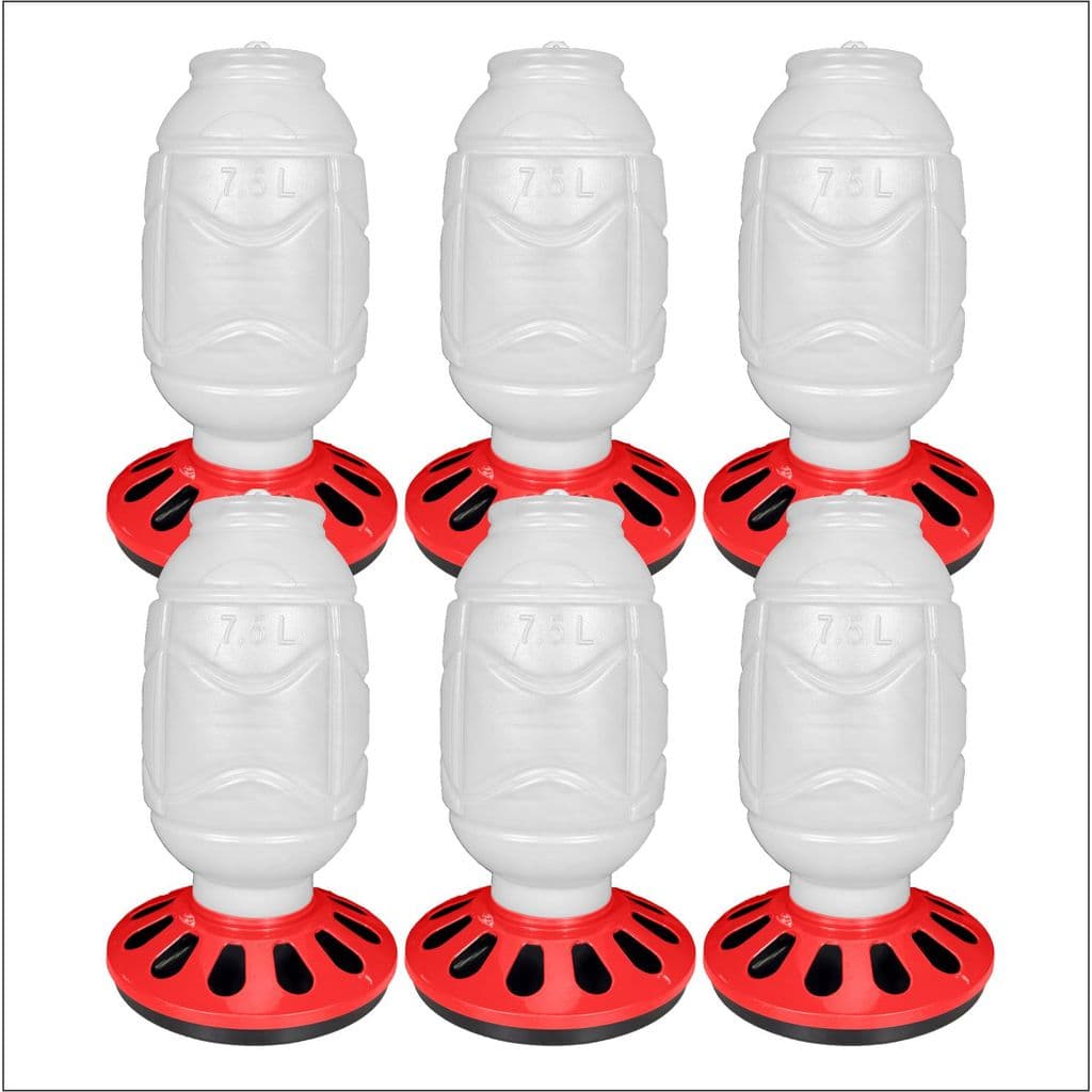 Kit 6 Comedouro 5kg 12 Furos Galinheiro Galinhas Pintinho Aves