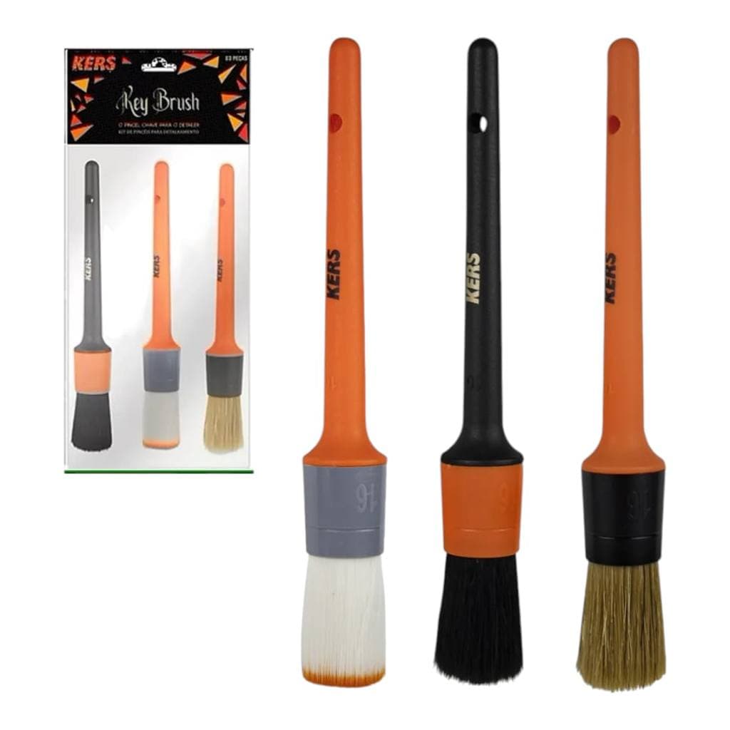 Kit 3 Pinceis N16 Kers Detalhamento Externo E Interno Macio