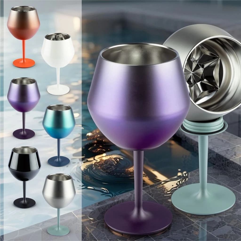 420ML Taça Copo Térmico De Aço Inoxidável 2 Em 1 Para Gin Vinho Drink Bebidas 14oz SEM TAMPA E CANUDO