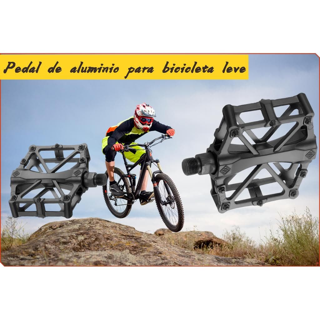 Pedal Plataforma Alumínio Esfera Rosca Grossa 9/16 Mtb Bmx
