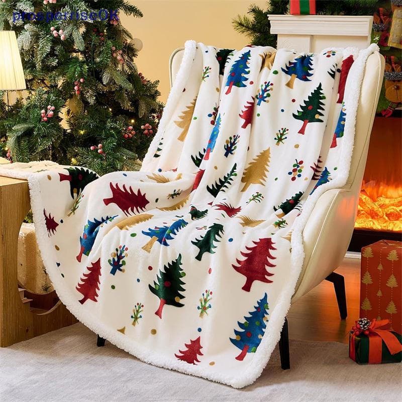 [newpros] Cobertor De Natal Decorações Presentes Para Mulheres Flanela Sherpa De Lã Férias De Inverno Sofá-Cama [pubr]