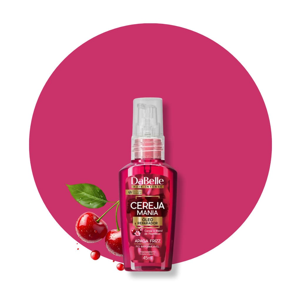 Óleo Reparador Protetor Térmico Mágico Cereja Mania Hidratação Fortalecimento Reparação45ml