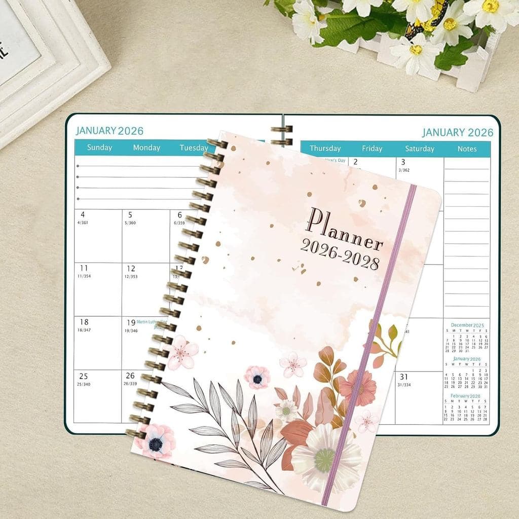 Agenda Planner 2026-2028 Visão Semanal Anual Capa Dura Primavera Dream