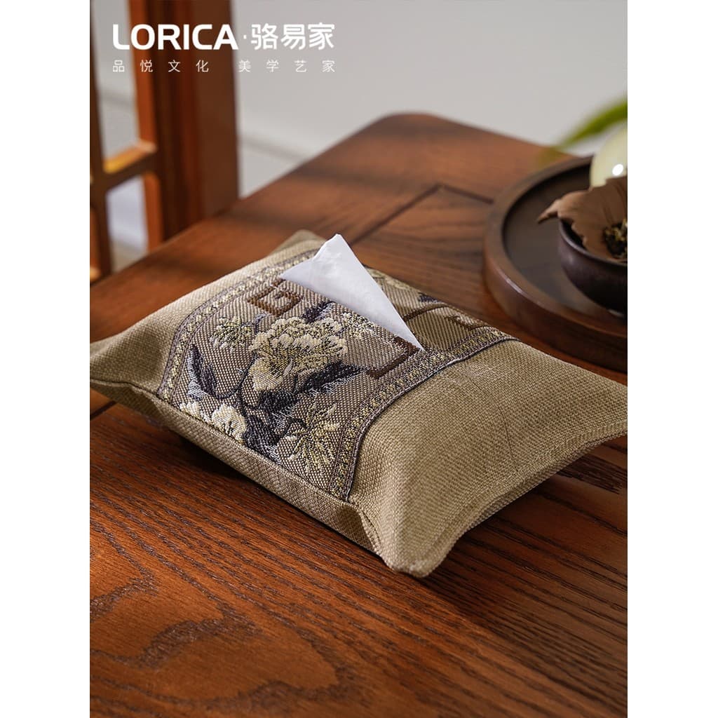 Luoyi casa estilo chinês caixa de tecido simples criativo carro capa papel casa sala estar quarto prático tecido armazen