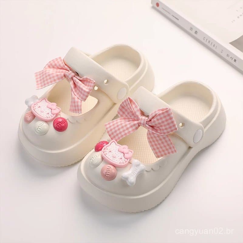 Tamancos infantis de verão antiderrapantes para meninas, estilo princesa, adequados para uso ao ar livre, para crianças