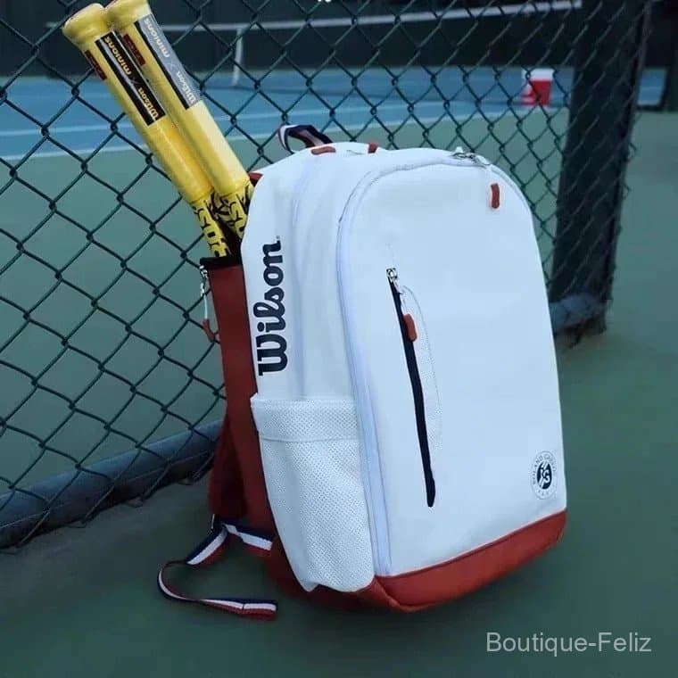 Mochila Wilson Roland Garros Clay Tennis Bag Comemorativa do French Open para 2 Raquetes com Compartimento