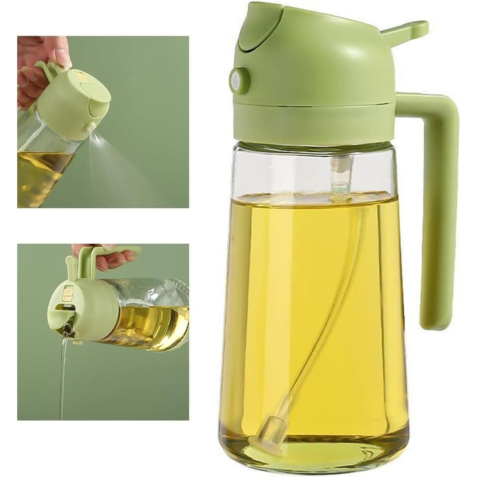 Pulverizador de Azeite para Cozinhar, Garrafa Dispensadora de Azeite 2 em 1, Garrafa Pulverizadora de Azeite de 17oz, Ga