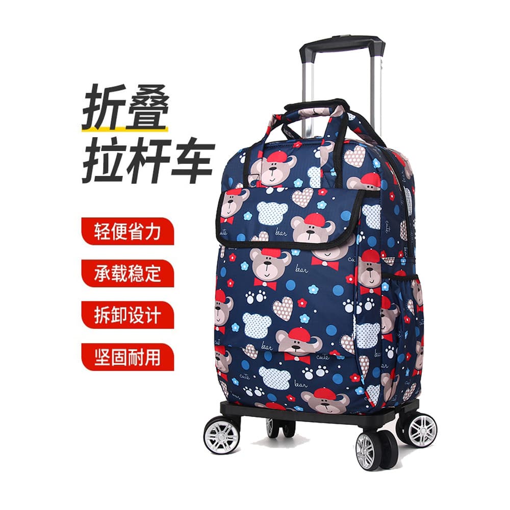 Carrinho de viagem saco de viagem dobrável leve saco de viagem grande capacidade mala de embarque mochila trole saco das