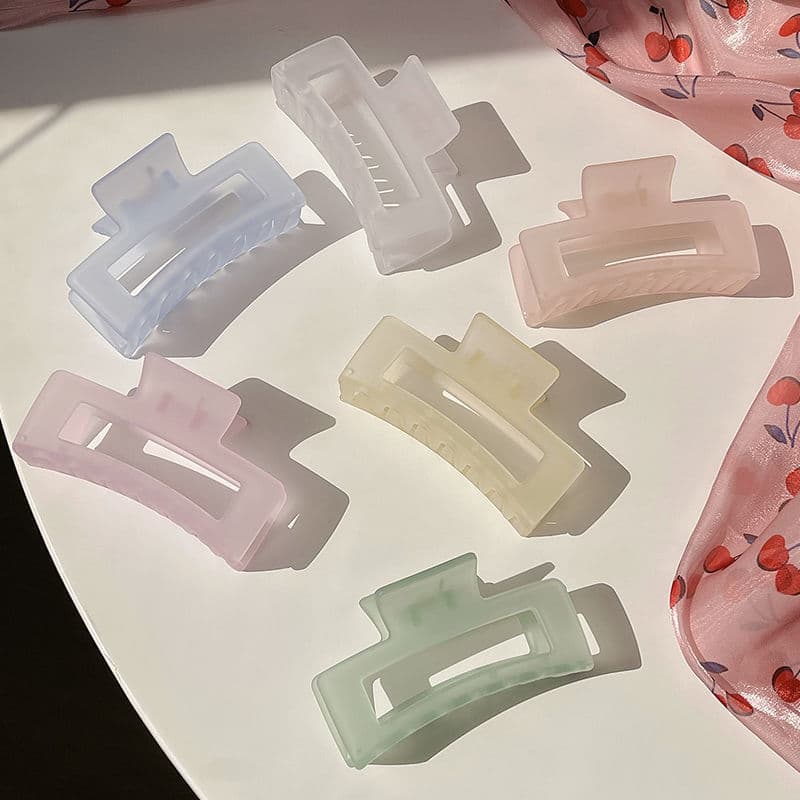 Transparente transparente fosco Grab clip simples tubarão clipe de cabelo meninas All-Match grampo de cabelo cocar