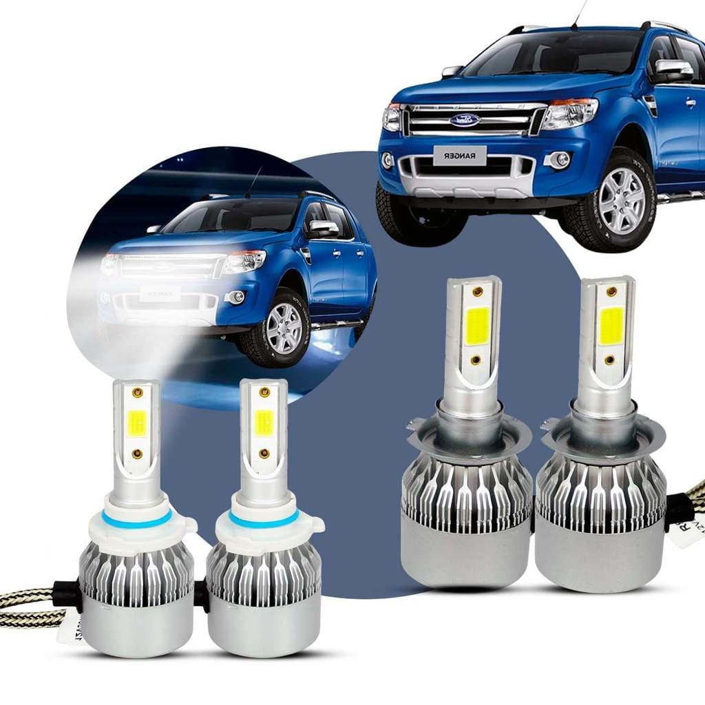 Super LED  Farol Alto Baixo Ford Ranger 2013 A 2022 6000K 30000h