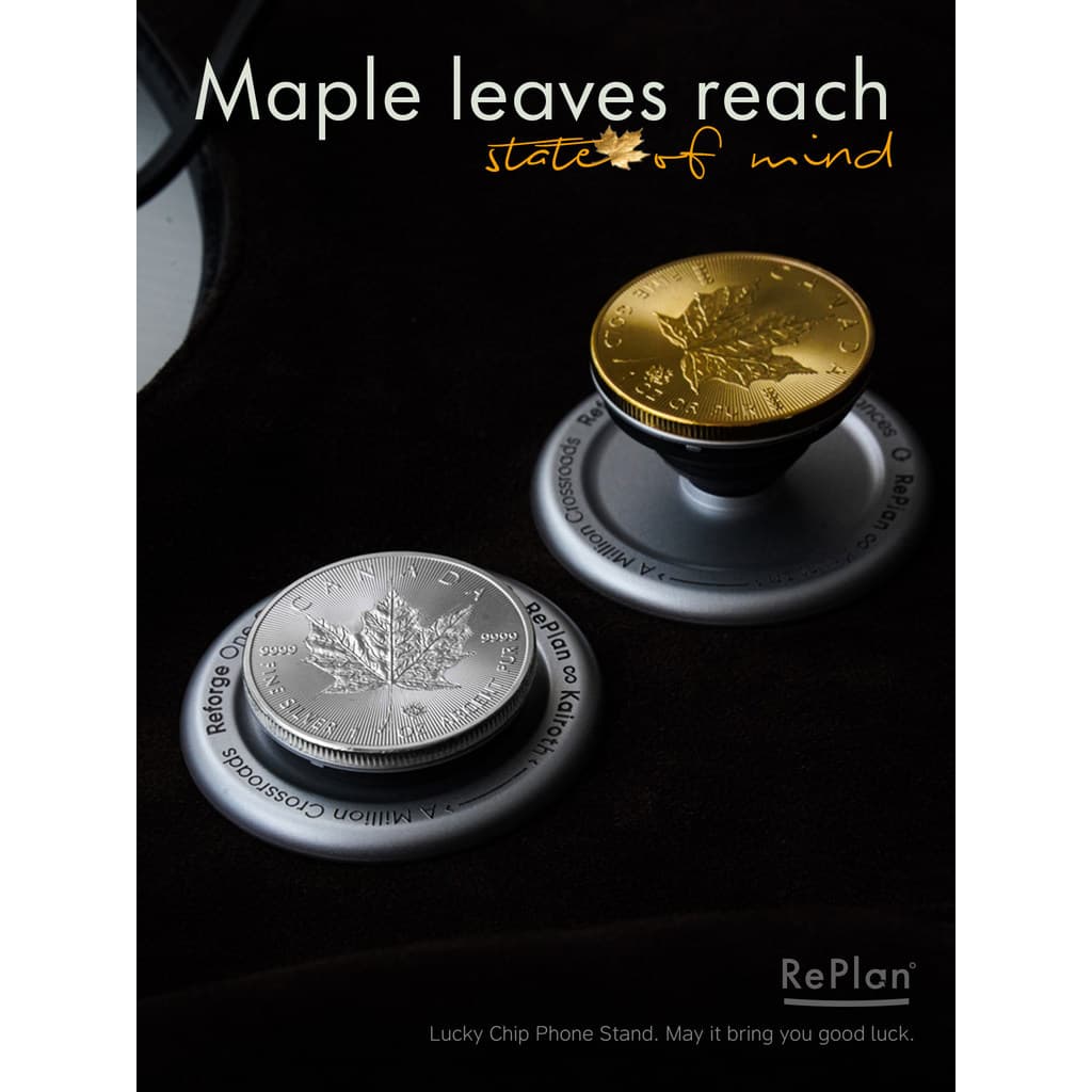 magsafe popsocket griptok magsafe Outono Maple Leaf ouro prata Metal magnético rotativo Airbag suporte do telefone arte