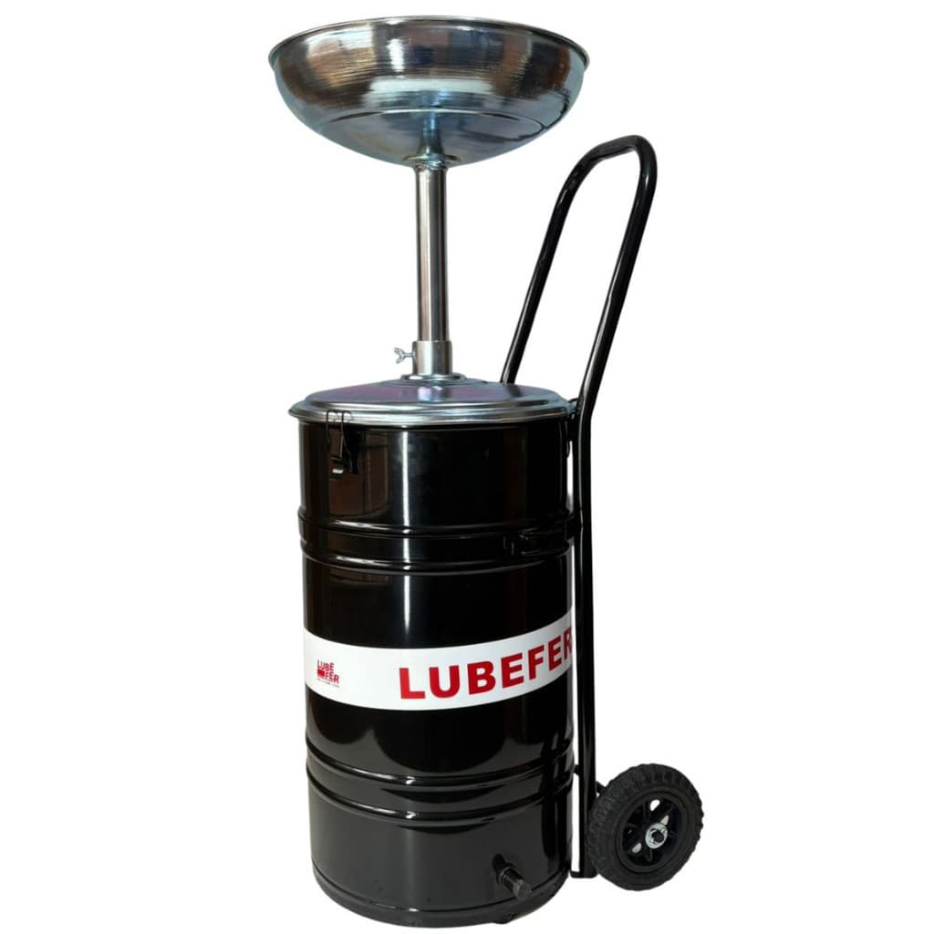 Coletor De Oleo 50 Litros Com Rodas e Torneira Lubefer Col2 Preto