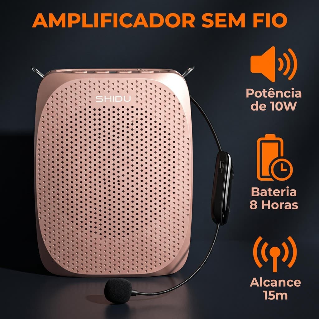 Amplificador portátil recarregável para falar, mini, usado em sala de aula, canto, ioga e treinamento físico