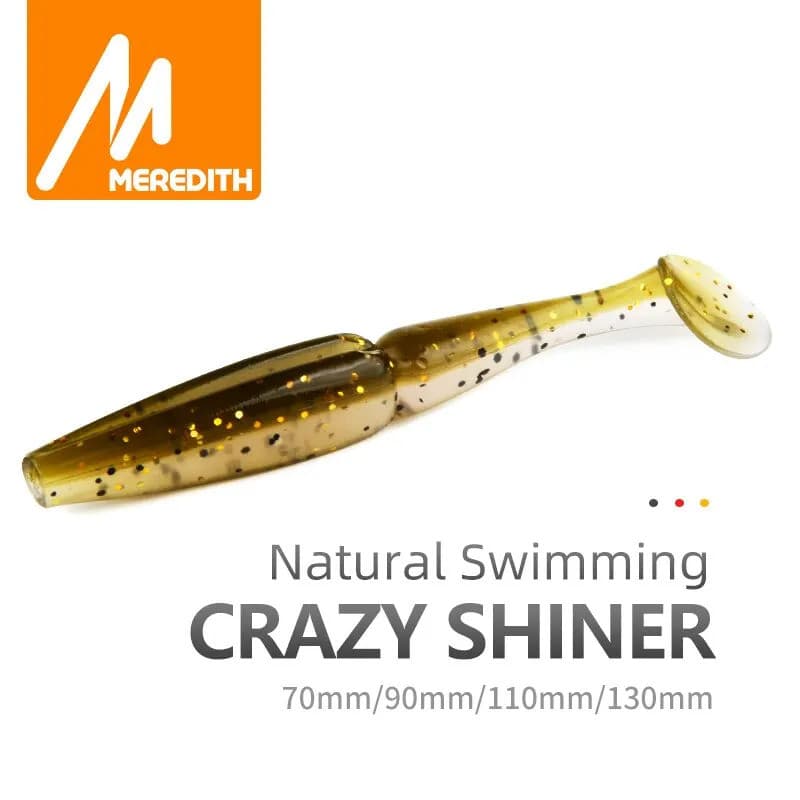 Isca de Pesca Meredith Crazy Shiner, Iscas Macias, Wobbler para Pesca de Bass, 11cm/5 peças, Isca Artificial Macia para