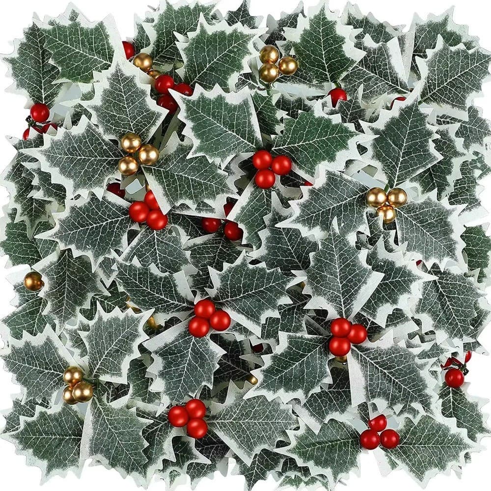 10 Pçs Bagas De Azevinho Artificiais Com Folhas Para Guirlanda De Natal Arranjo De Flores Presente Scrapbooking Decoraçã