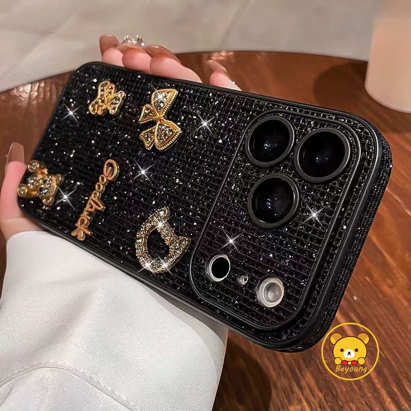 Capa De Telefone Com Glitter De Urso Fofo Para Redmi Note 15 14 13 12 12R 11 11T 11S 10 9 Pro Plus SE 13C 12 4G 5G Invól