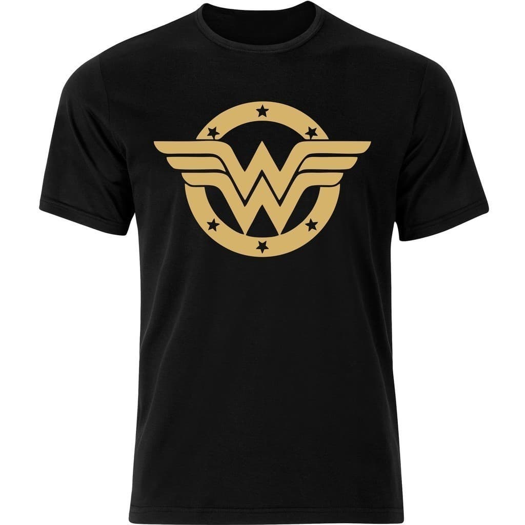 Camiseta Unissex Casual Estampa Mulher Maravilha Tema Super Herói DC Camisa 100% Algodão Estilo Básico Streetwear