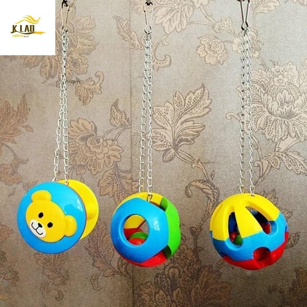 Brinquedos De Bola De Papagaio KLAOSD , Brinquedo De Mastigar Colorido De Plástico , Sinos De Contas Bonitos Com Interat