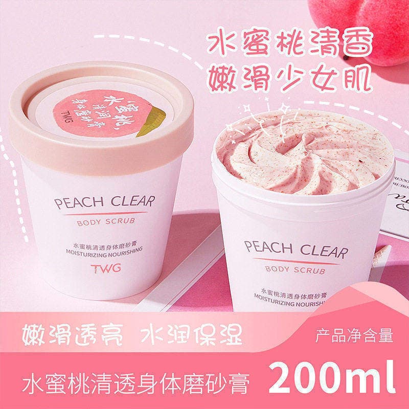 Genuíno quente] TWG Pêssego Clear Body Scrub Pele Limpa Pêssego Sorvete Esfoliante Feminino