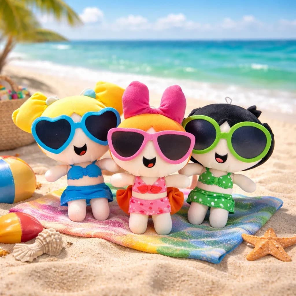 Kit 3 Pelúcias Meninas Superpoderosas Powergirls Bonecas Macias 25 Cm Coloridas