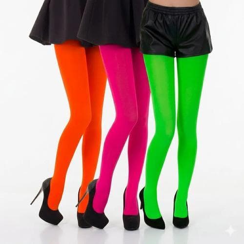 Meia Calça Neon Festa Luz Negra Meias Neon