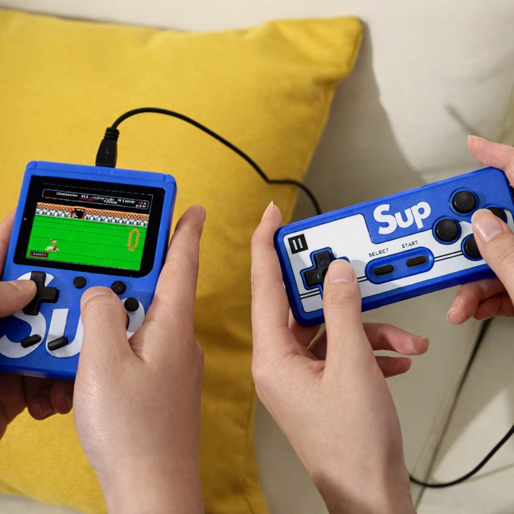 Console De Jogos Portátil Nintendo HD 3.0 " + 500 Retrô 1 Jogador Se Conecta À TV