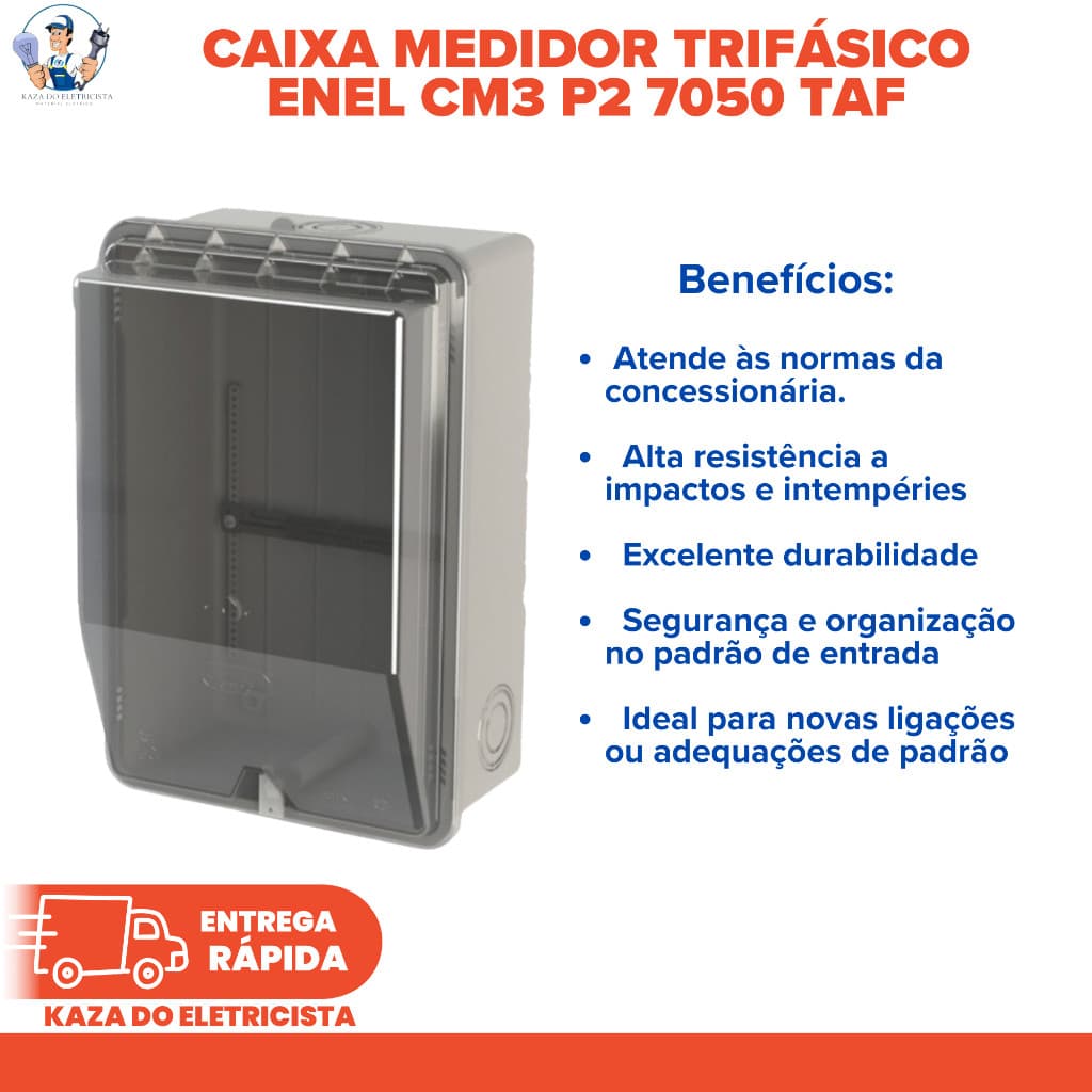 CAIXA MEDIDOR TRIFÁSICO ENEL ( BI-TRI) CM3 P2 7050 TAF