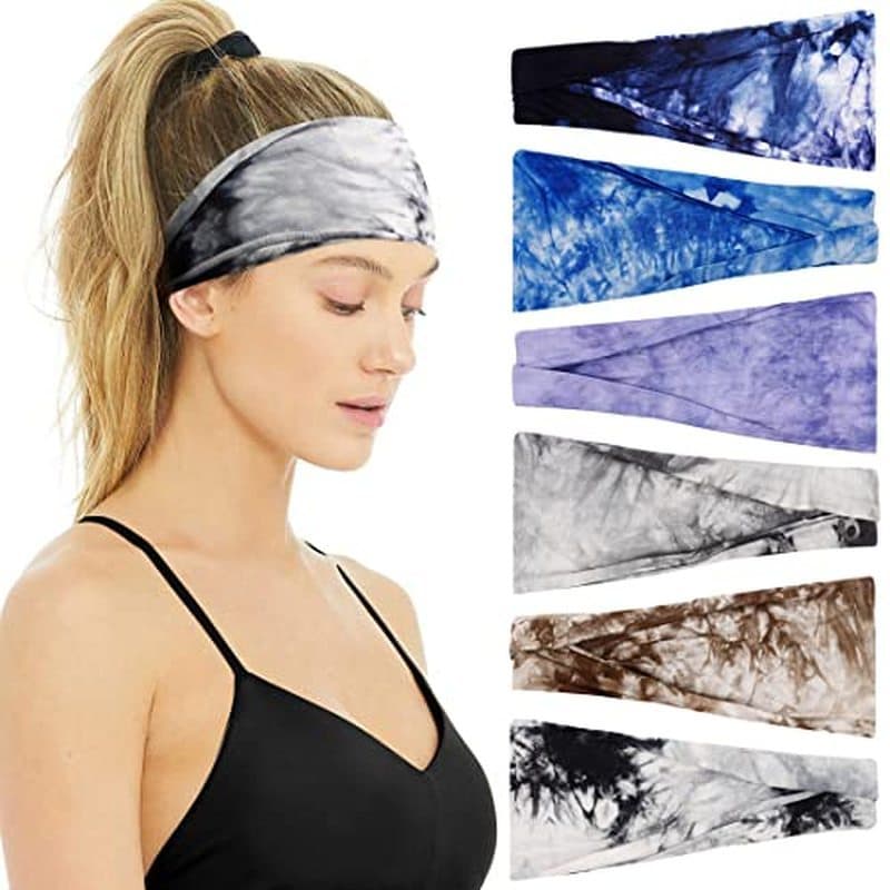 Huachi Tiaras Para Mulheres Boho Faixas De Cabelo Elásticas De Antiderrapante Faixa De Cabeça Larga E Grossa Moda Tecido