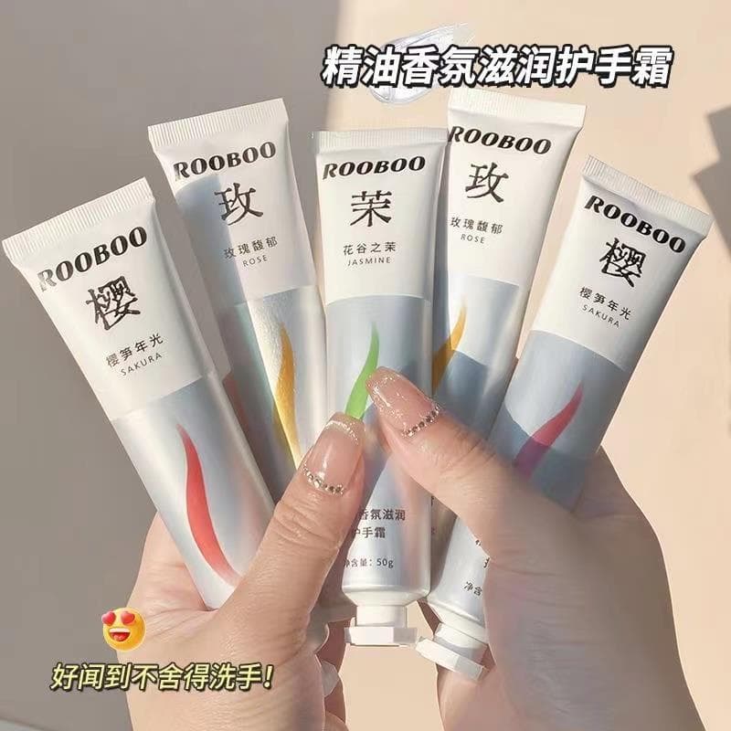 Genuíno ROOBOO Óleo Essencial Fragrância Hidratante Creme para as Mãos Hidratante Refrescante Anti-Rachaduras Rachaduras