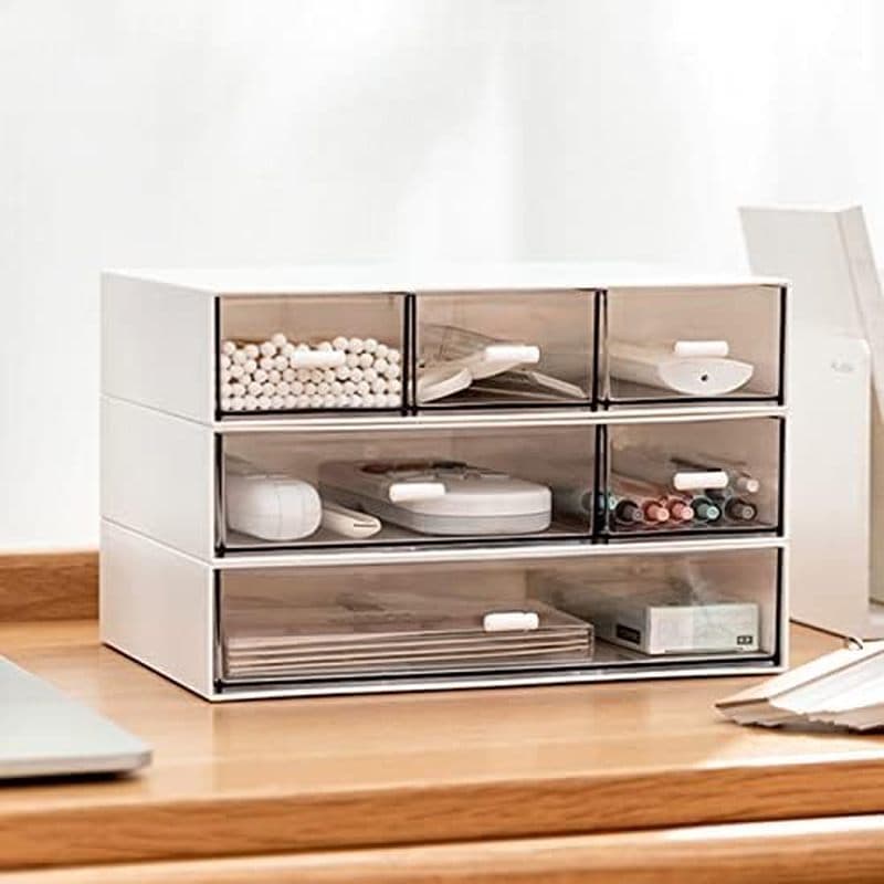 Organizador De Mesa Gavetas De Armazenamento Empilháveis Com 3 Compartimentos Ótimo Para , Maquiagem Acessórios De Organ