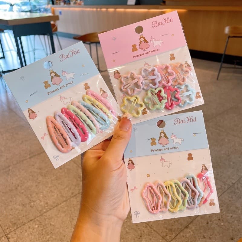 Crianças acessórios para o cabelo arco-íris Macaron cor estrela BB clipe bonito flor bebê Hairpin menina quebrado grampo