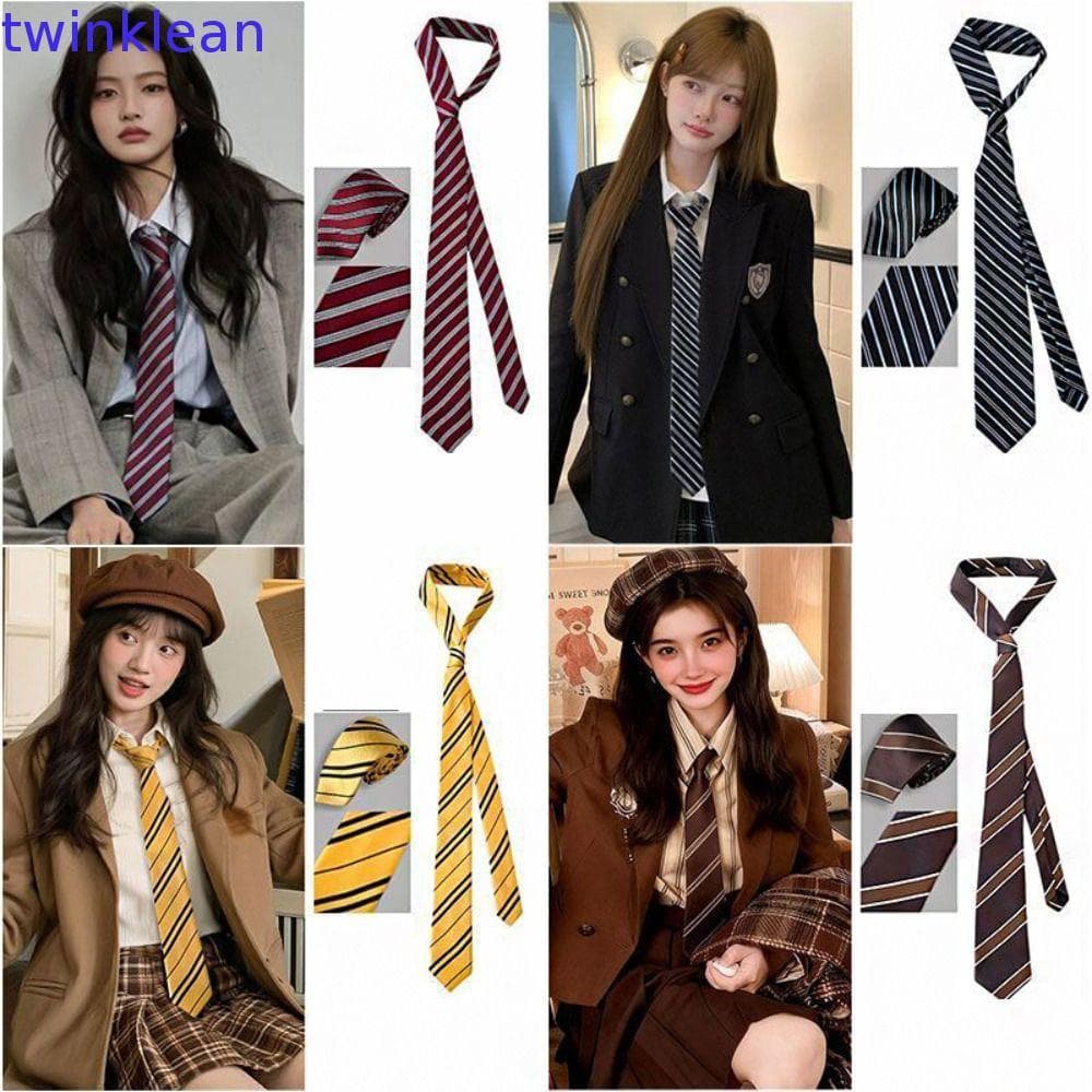 Gravata Listrada TWINKLEAN , Uniforme Y2K JK Impressa , Desempenho De Cinto Longo Estilo Harajuku Coreano