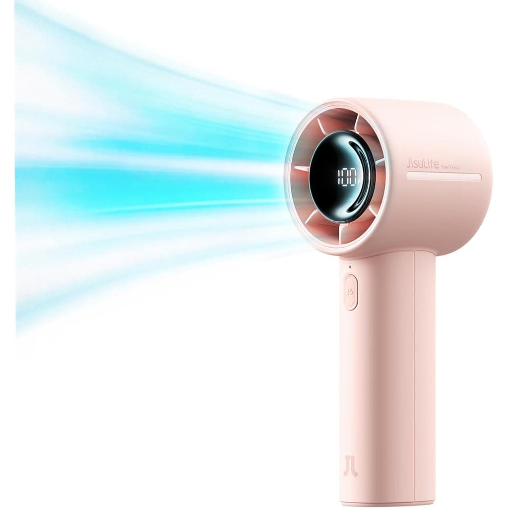 Ventilador Portátil Turbo JISULIFE Life10s, 5000mAh Recarregável, até 28 horas de operação, fluxo de ar forte com 5 velo
