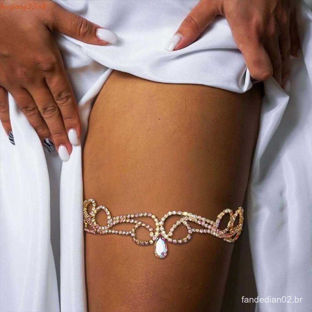 Pulseira Cravejada De Strass HUIJIANG , Corrente De Perna Brilhante Colorido , Anel De Dedo Do Pé Durável Ajustável