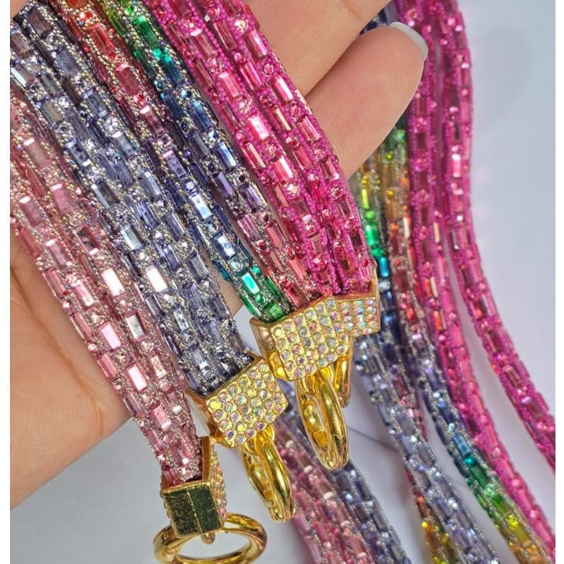 Cordão longo anti-perda com strass adequado para celulares e chaves cinto anti-roubo acessórios para pendurar no pescoço