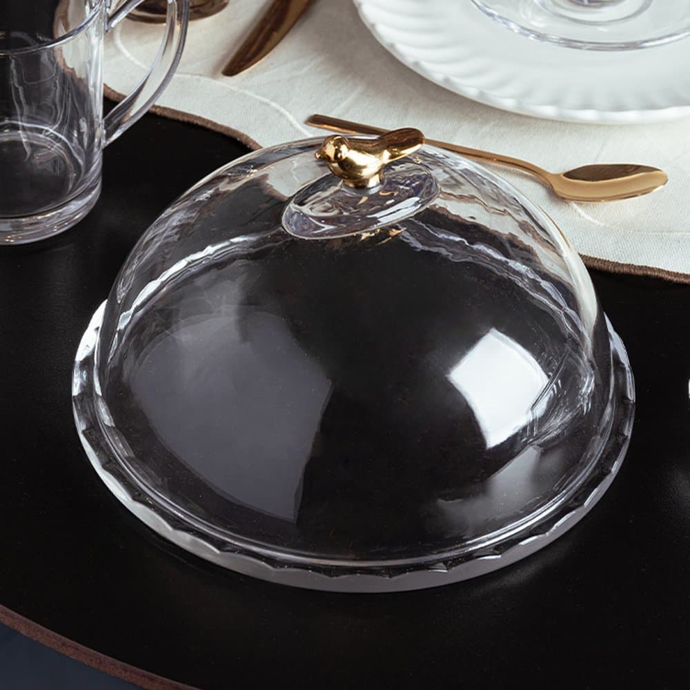 Queijeira Com Tampa Golden de Cristal Ecológico Wolff 20x20x13 - Bird