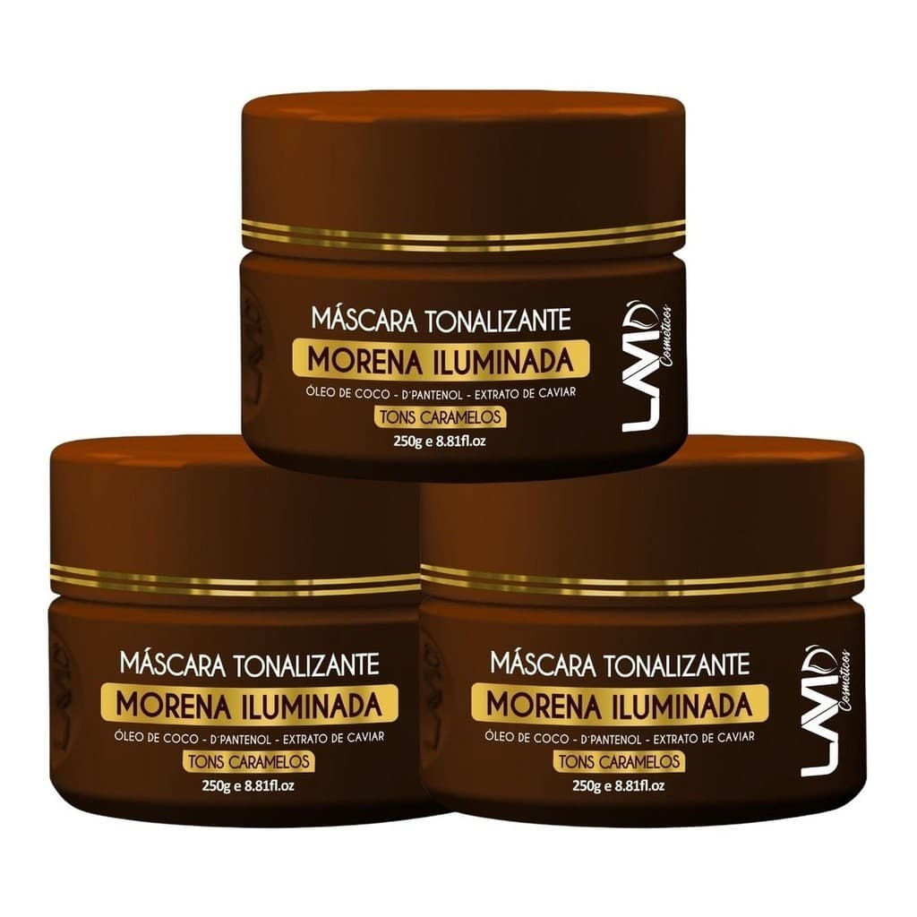 Máscaras Tonalizante Morena Iluminada Lavid' 250g 3unidades