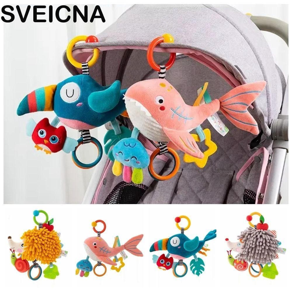 SVEICNA Brinquedo De Pelúcia Macio Infantil , Brinquedos De Sino De Berço De Bebê De Educação Precoce Animais Pendurados