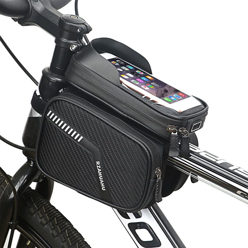 Bolsa de feixe dianteiro para Mountain Bike, bolsa para celular, tubo superior, à prova d'água, acessórios para equipame