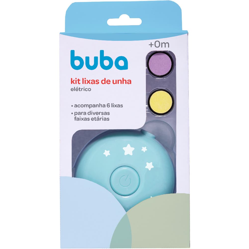 Kit Lixa de Unha Elétrico para Bebê Buba com 6 Lixas | Aparador Seguro e Silencioso para Recém-Nascido