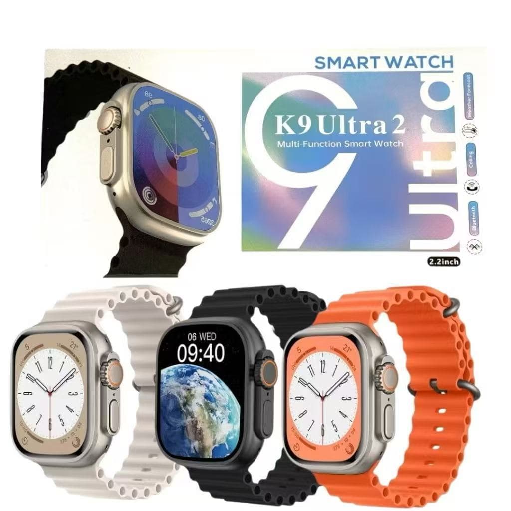 Relógio Smartwatch K9 Ultra 2 Série  9 Ultra Preto  Com 2 Pulseiras Elbarto Store