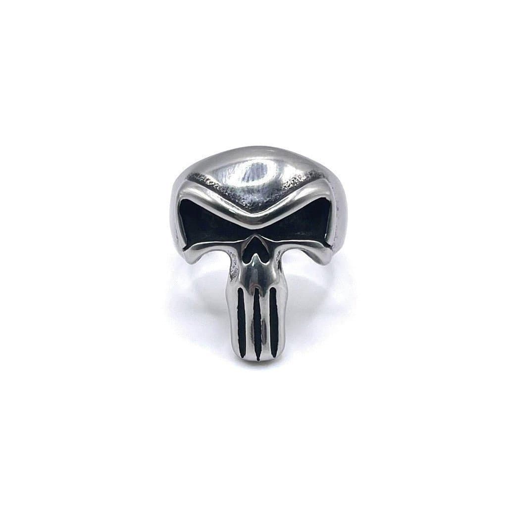 Anel de aço inoxidável caveira masculino