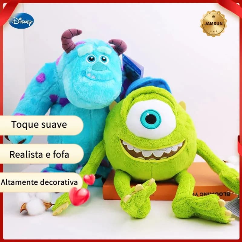 JAMXUN Brinquedo de Pelúcia Disney Monsters University 35cm Mike Wazoaski e Sullivan Boneco Fofo Monstro Inc Animai KDA9