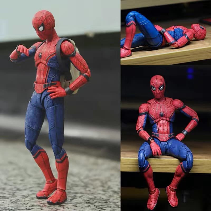 Figura de Ação Articulada em PVC do Homem-Aranha da Marvel Avengers Homecoming, 15cm, SHF S0TX