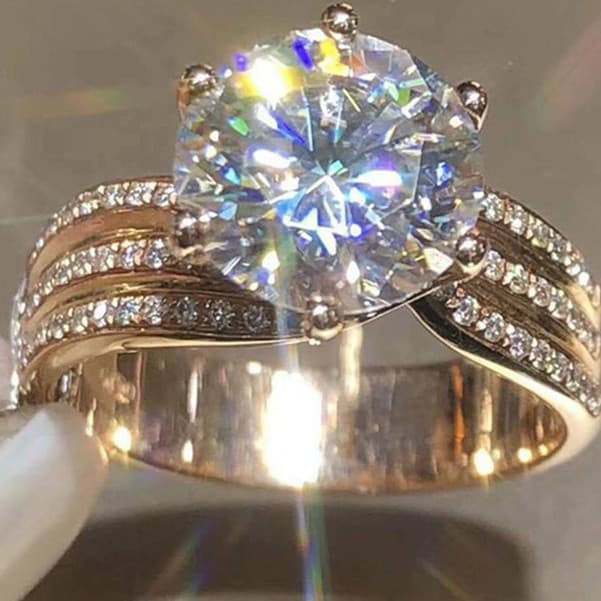 Anel de Moissanite masculino feminino presente de festa de aniversário de casamento